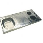 RVS opleg aanrechtblad elektrische kookplaat en spoelbak 100 x 60 mm HRG- 8348