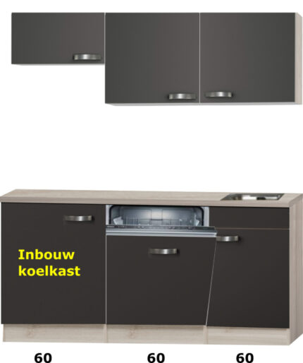 kitchenette 180cm incl vaatwasser en inbouw koelkast RAI-915 - Afbeelding 3