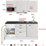 Keukenblok wit hoogglans 180 cm incl koelkast, kookplaat en afzuigkap RAI-5421