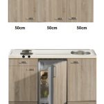 kitchenette 150cm met rvs werkblad en koelkast RAI-332