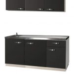 Kitchenette Faro Antraciet 150cm rvs aanrechtblad HRG-7329