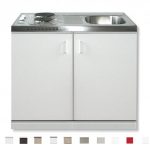 Keukenblok 60x100 Wit met e-kookplaat + RVS aanrechtblad RAI-199