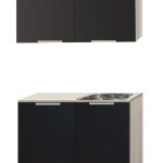 Keukenblok 100cm antraciet glans Udin op stelpoten RAI-333