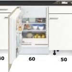 kitchenette 150cm met stelpoten en inbouw koelkast RAI-888