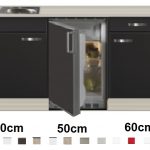 Keukenblok 160 Antraciet incl rvs spoelbak en koelkast RAI-44923