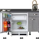 kitchenette 180 cm beton look met inbouw koelkast RAI-2002