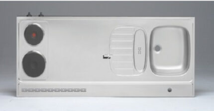 kitchenette 150cm met rvs werkblad en koelkast RAI-332 - Afbeelding 4