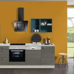 Keuken 220 cm met gekleurd wandrek Incl. Inbouwapparatuur KT241E-9-1052