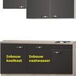 kitchenette 180cm incl vaatwasser en inbouw koelkast RAI-915