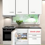 Keukenblok 180cm wit hoogglans incl gas-kookplaat, inbouwkoelkast, afzuigkap en combi magnetron RAI-2459