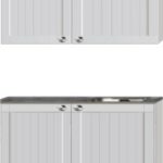 keukenbok 110cm wit MDF met stelpoten en wandkasten RAI-333