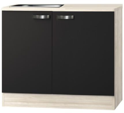 Kitchenette 110cm Antraciet mat incl inbouw koelkast met of zonder wandkasten RAI-1047 - Afbeelding 3