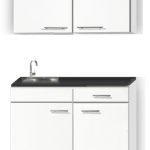 Kitchenette 110cm wit zijdeglans met een la op stelpoten incl plinten en wandkasten RAI-115