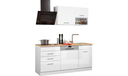 Kitchenette 160cm wit hoogglans met vaatwasser en 4-pit elektrisch kookplaat RAI-180 - Afbeelding 3