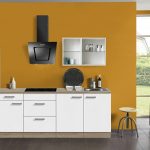 Keuken 210 cm met gekleurd wandrek Incl. Inbouwapparatuur KT222E-9-624