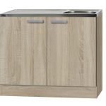 Keukenblok met houten aanrechtblad incl Spoelbak Neapel licht eiken ruw (BxHxD) 100,0x84,8x60,0 cm HRG-199