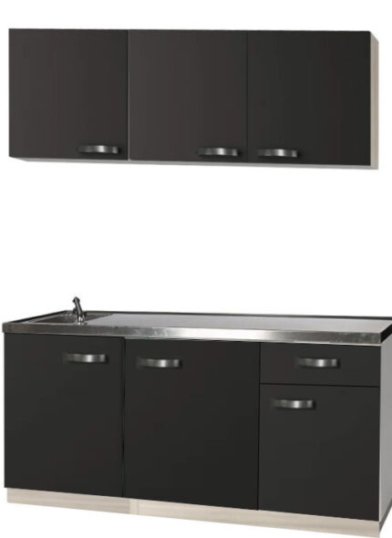 Kitchenette Faro Antraciet 150cm rvs aanrechtblad HRG-7329 - Afbeelding 2