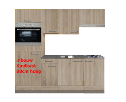 Keukenblok Lagos wit hoogglans 210 cm Incl. koelkast, oven, kookplaat en afzuigkap RAI-8462 - Afbeelding 4