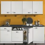 Kitchenette 220 cm wit hoogglans met vaatwasser en koelkast en kookplaat RAI-4534