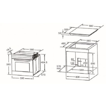 Inbouwset Oven + Elektrisch kookveld HRG-7856 - Afbeelding 4