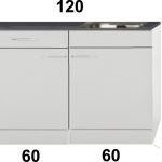 Kleine keuken 120cm x 50cm diep met een la en rvs spoelbak RAI-9911