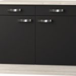 Buffetkast Faro met houten aanrecht Antraciet (BxHxD) 100,0x84,8x60,0 cm U106-9-486