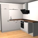 hoekkeuken 210cm x 240cm wit mat Bengt met stelpoten en inbouw apparatuur RAI-0077