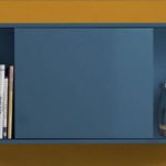 Wandkast met schuif rek Blauw150cm x 44cm RAI-4561