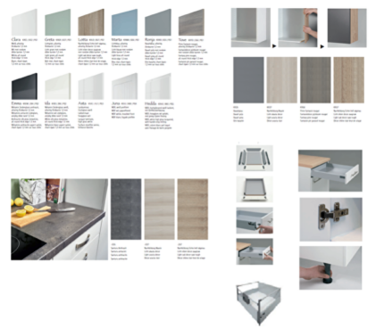 keukenblok 180cm betonlook met vaatwasser en glazen wandkast 120cm RAI-884 - Afbeelding 3